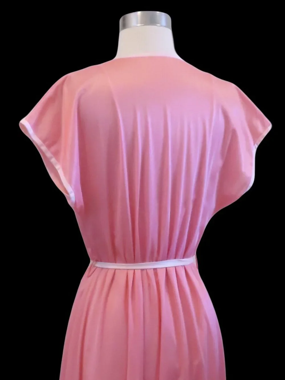 Vintage Pink Peignoir Set M Coquette Sheer Nylon Slip Dress Nightgown Robe